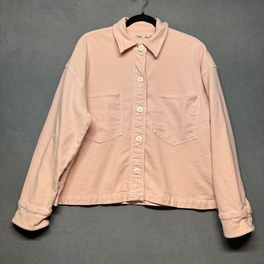 Faherty Overshirt Shirt Jacket Shacket Peachy Pink L Casual Comfort Minimalist